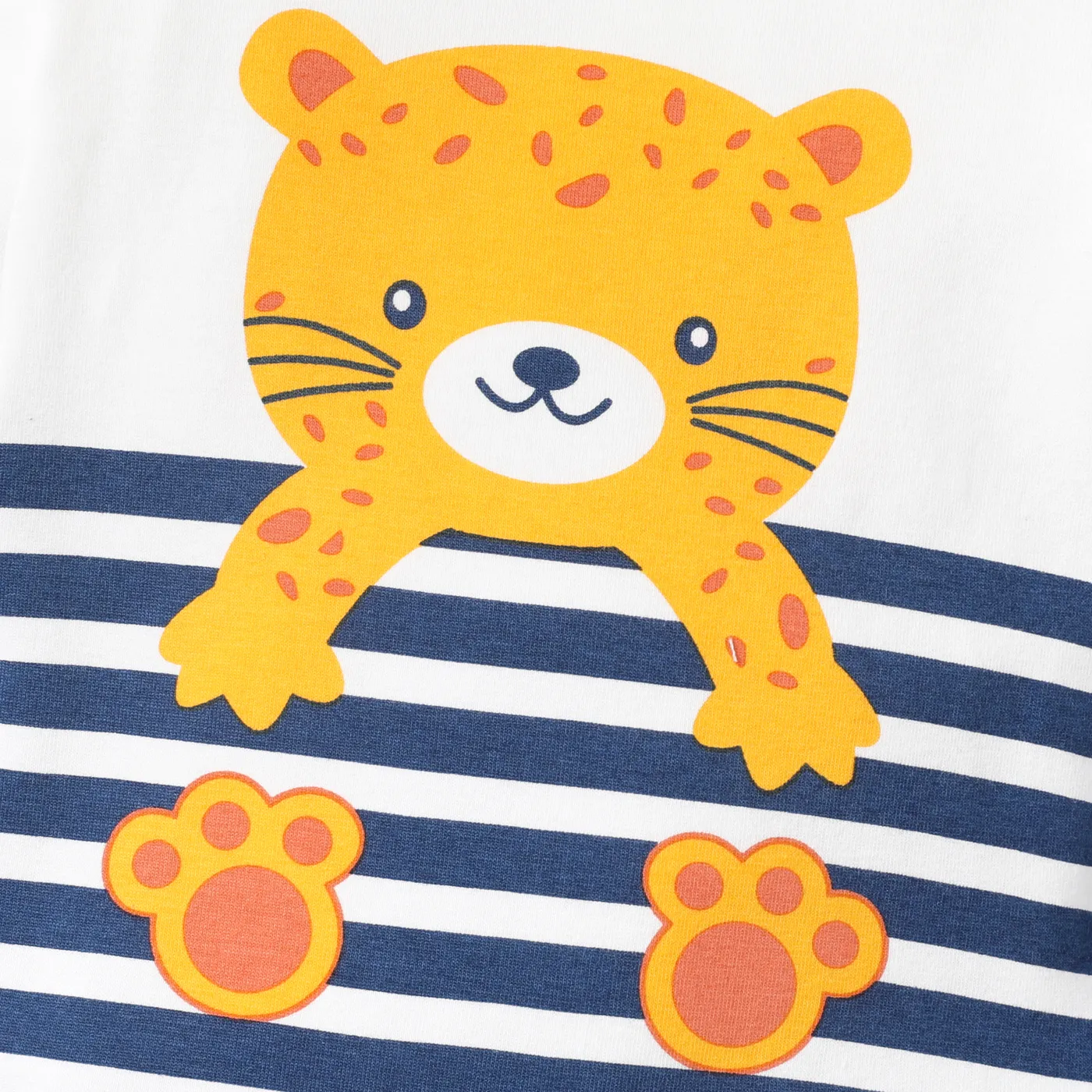 2PCS Baby Boy Stylish Childlike Animal Leopard Pattern Top/ Pant Set Dark Blue image 4