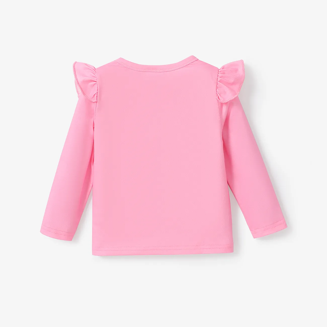 Kleinkinder Mädchen Flatterärmel Kindlich Giraffe Langärmelig T-Shirts rosa big image 1