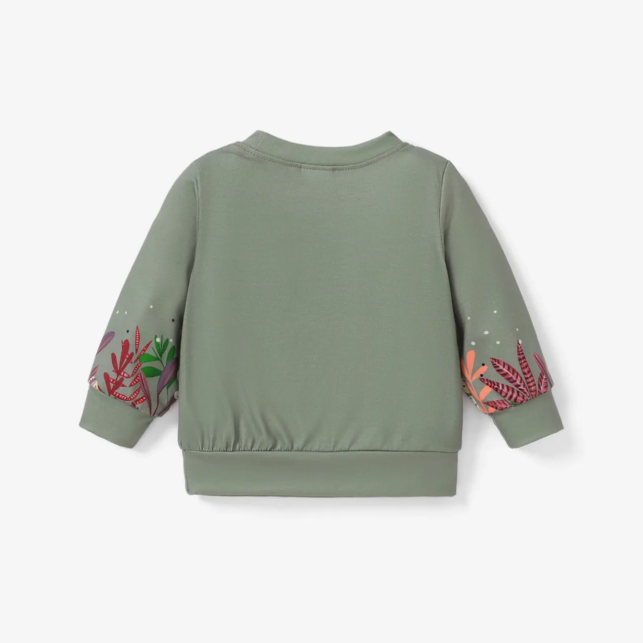 Baby Girls Childlike Rabbit Animal print Pullover Sweatshirt Green big image 1