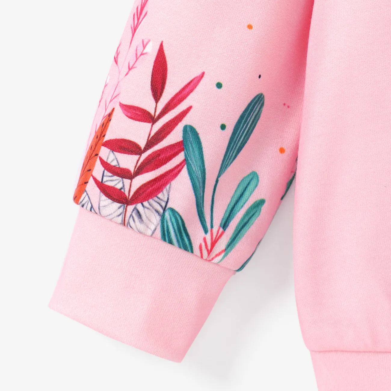 Baby Girls Childlike Rabbit Animal print Pullover Sweatshirt Pink big image 1