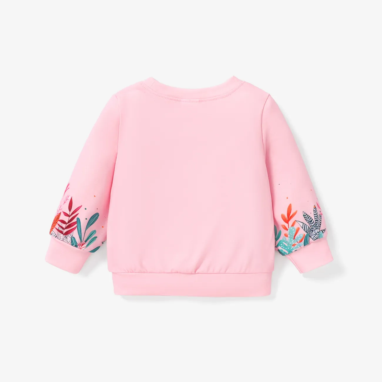 Baby Girls Childlike Rabbit Animal print Pullover Sweatshirt Pink big image 1