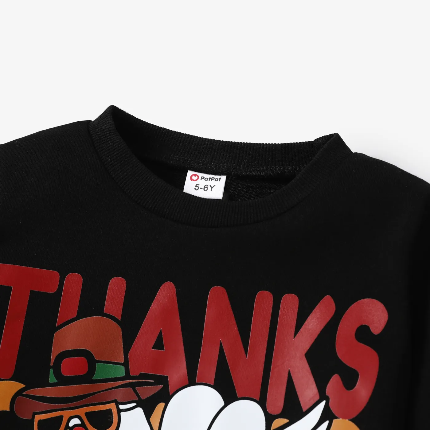 2PCS Kid Boy Thanksgiving Casual Letter Top/ Denim Pant Set
 Black image 5