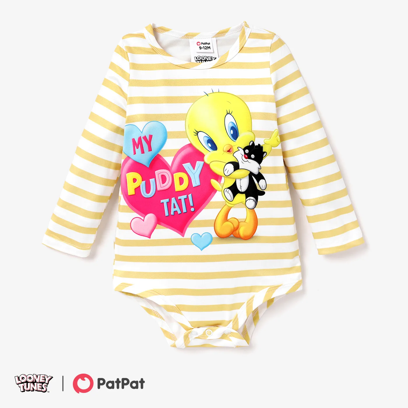 Looney Tunes Baby Boy/Girl Character Print Long-sleeve Bodysuit Yellow