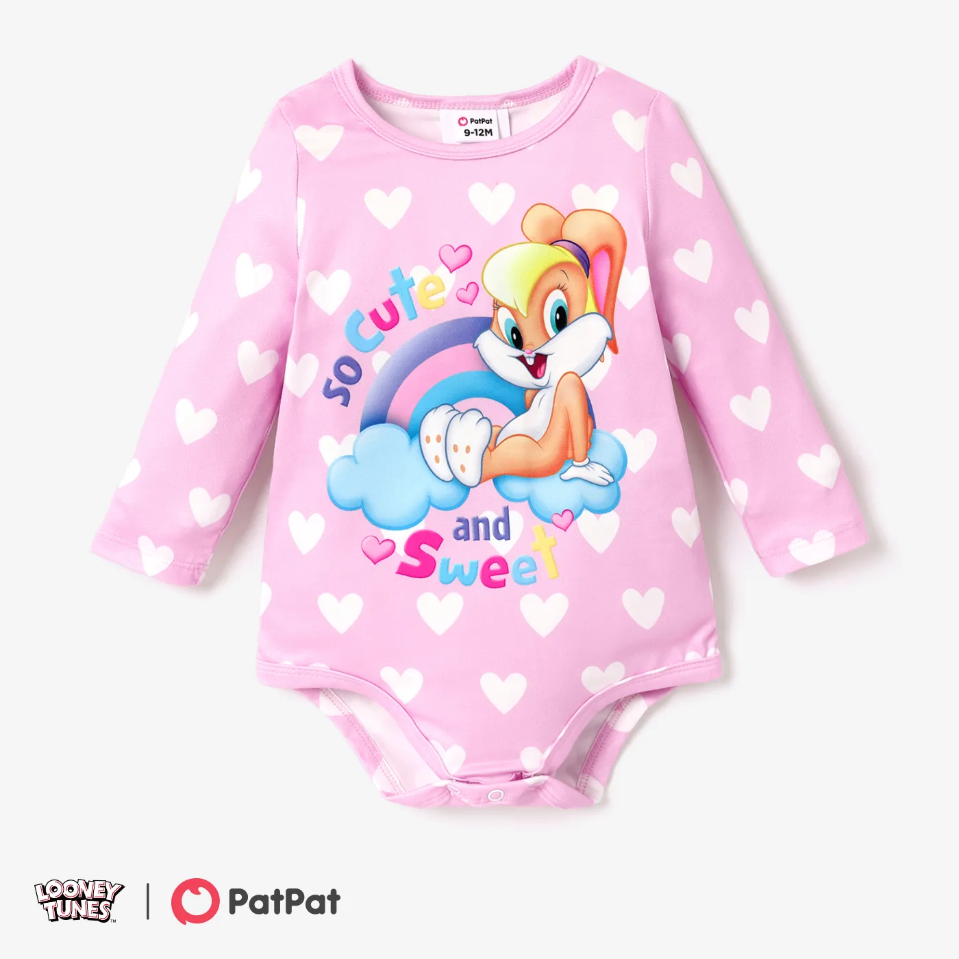 Looney Tunes Baby Boy/Girl Character Print Long-sleeve Bodysuit Pink