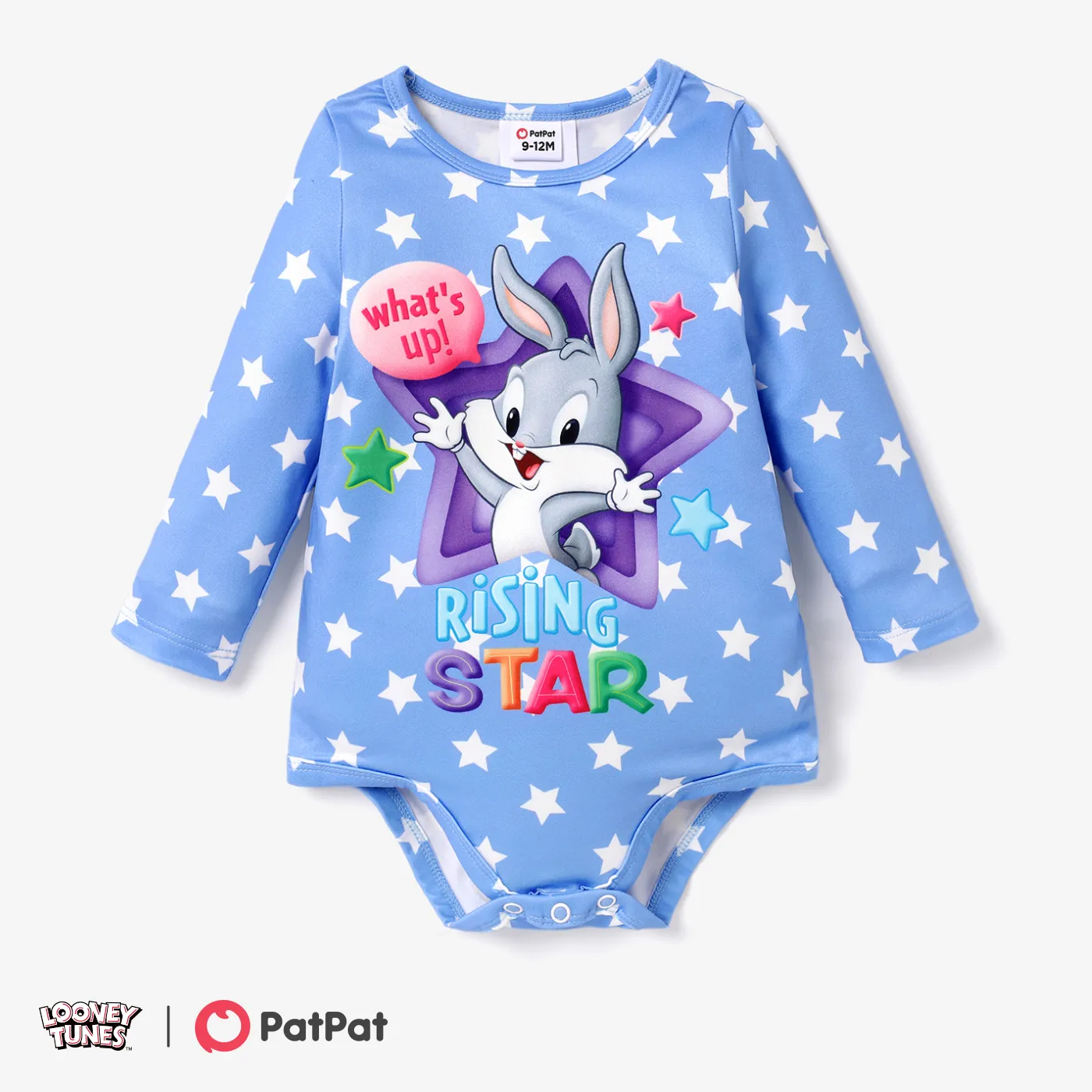 Looney Tunes Baby Boy/Girl Character Print Long-sleeve Bodysuit Blue big image 1