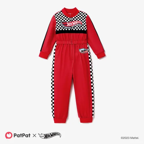 Hot Wheels Toddler Boy Colorblock Logo Print Long-sleeve Racing Jumpsuit