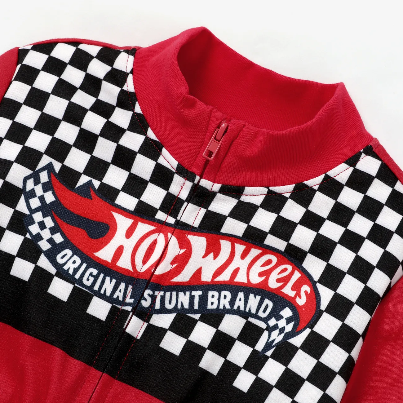 Hot Wheels Toddler Boy Colorblock Logo Print Long-sleeve Racing Jumpsuit Red big image 1