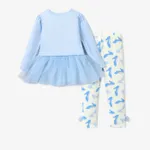 Disney Princess Toddler Girl 2pcs Character Print Peplum Tee and Mesh Bowknot Allover Print Pants Set  image 2