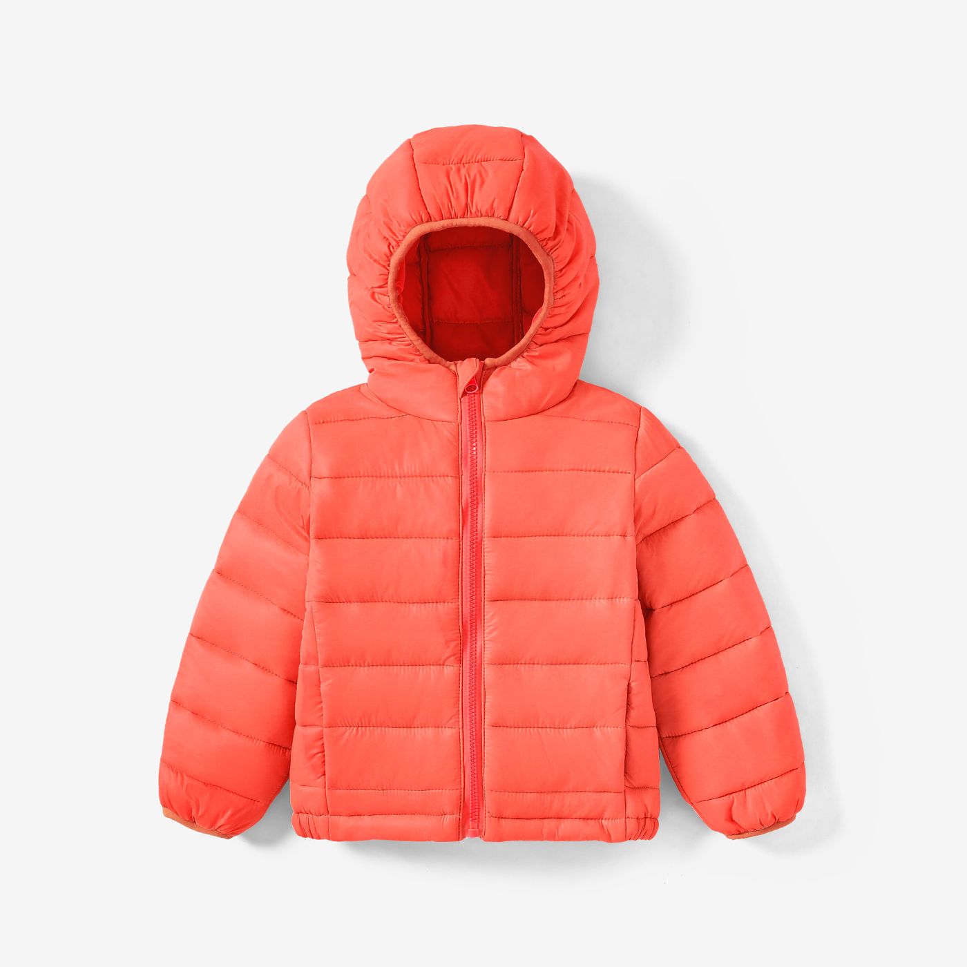 Manteau à Capuche Solide à Glissière Légère Pour Enfant Garçon/fille