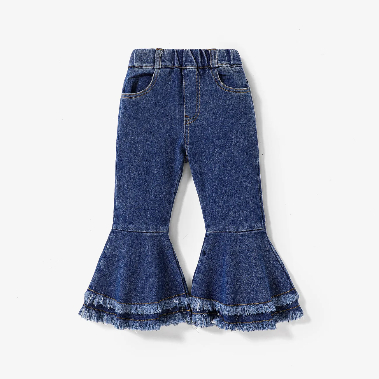  Kid Girl Sweet Rüschenkante Denim Jeans blau big image 1