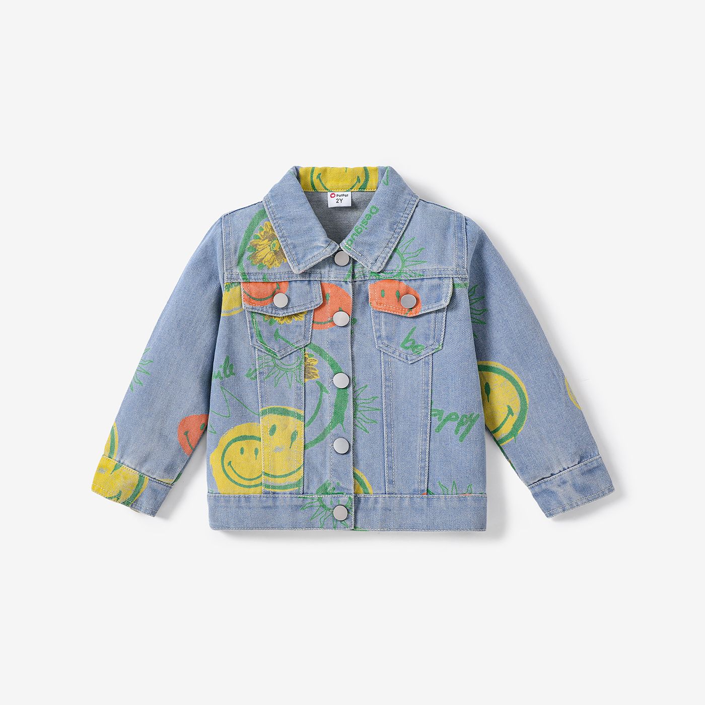 Toddler Boy/Girl Fashionable  Graffiti  Lapel Denim Jacket