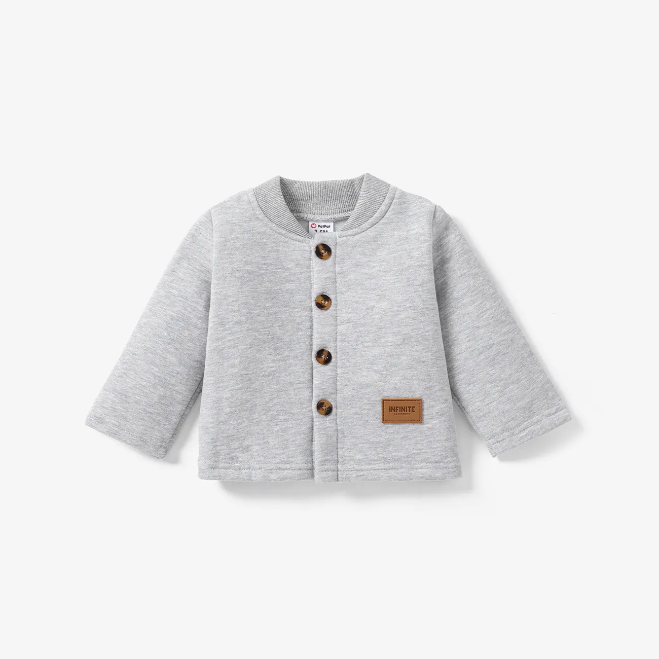 Baby Boy/Girl Solid Color Casual  Long Sleeves Jacke/Tee Set   big image 1