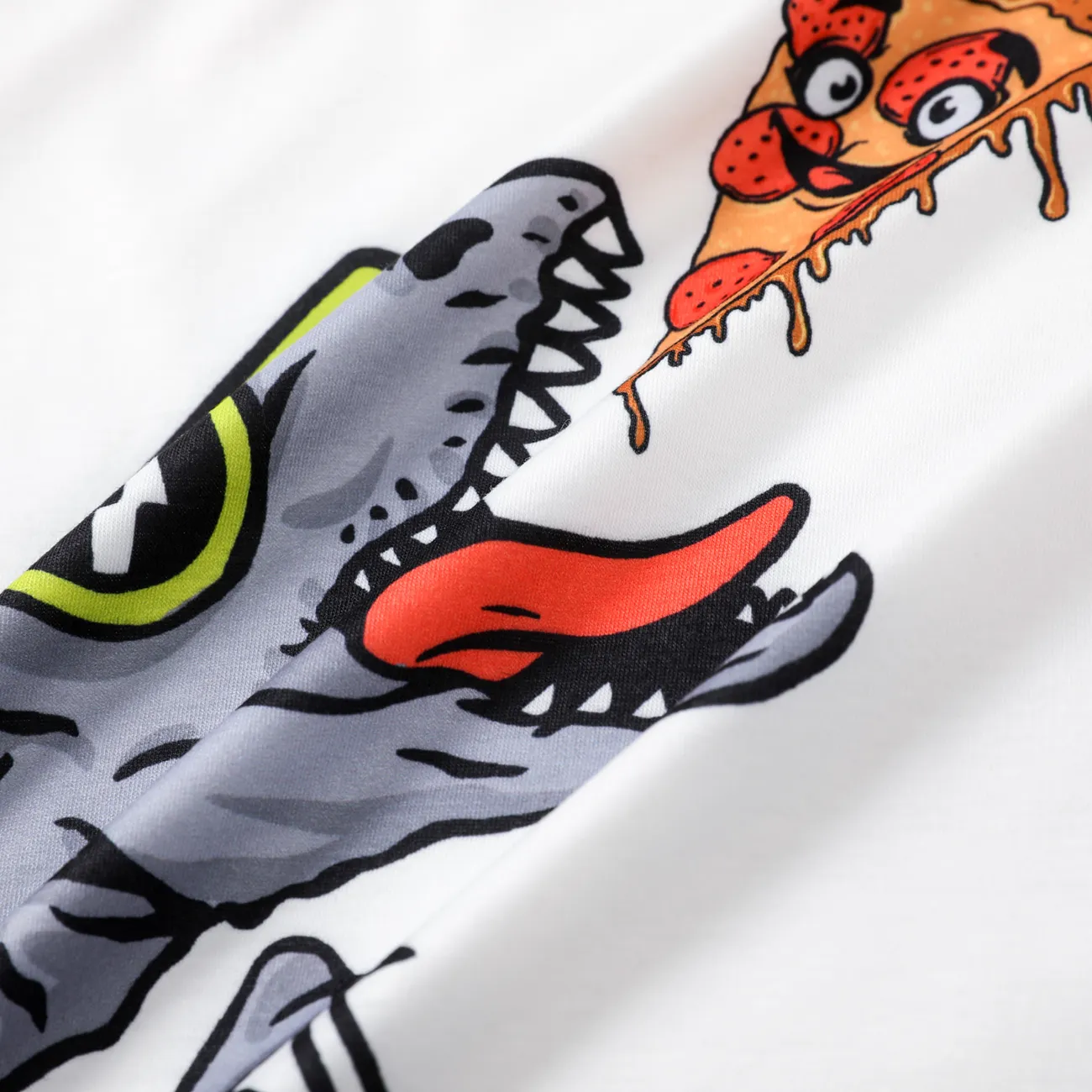 Kid Boy Animal Dinosaur Print Short-sleeve Tee White big image 1