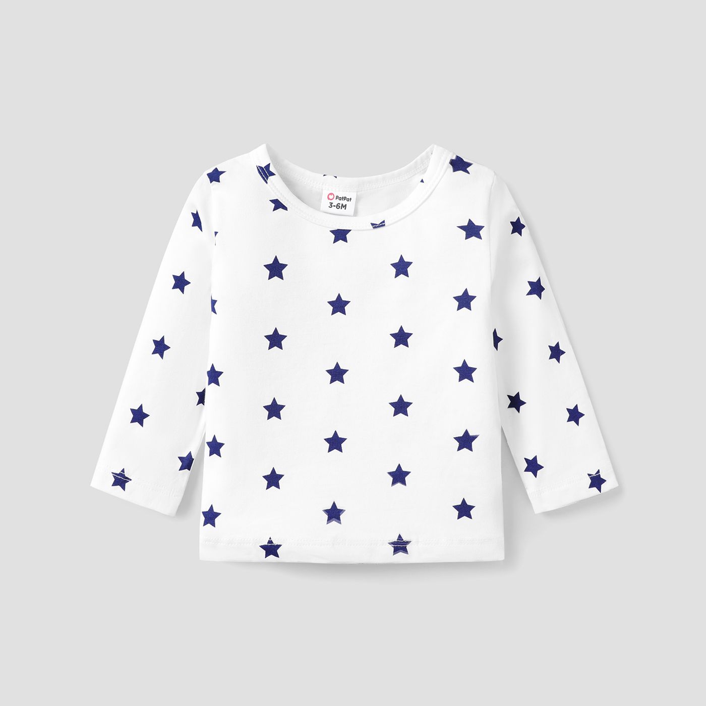 Baby Boy Cotton Casual Tee With Stars Design