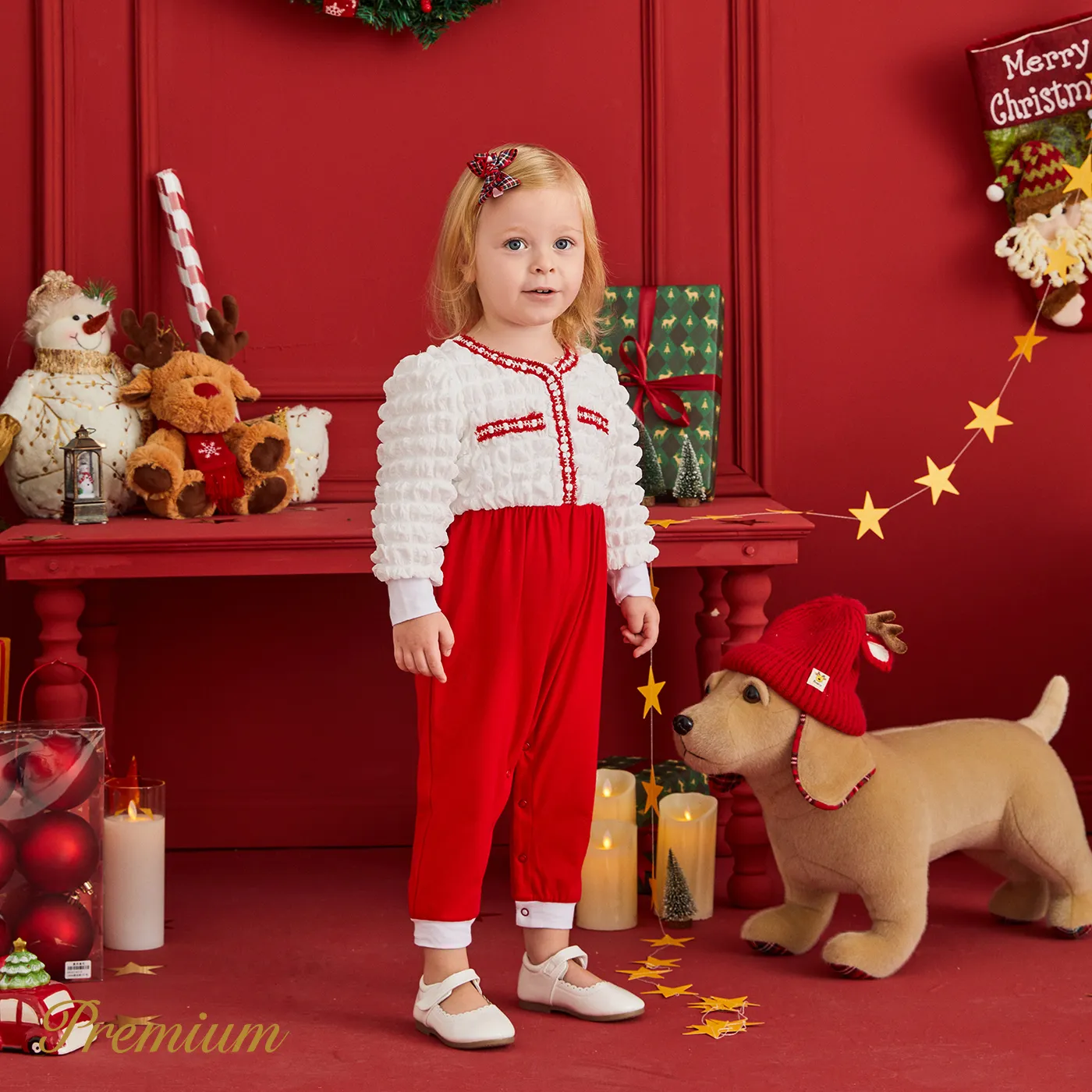 Baby Girl Elegant Christmas Long Sleeve Jumpsuit  image 2