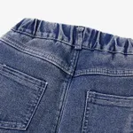 Toddler Girl/Kid Girl Fabric Stitching Fleece Casual Jeans  image 3