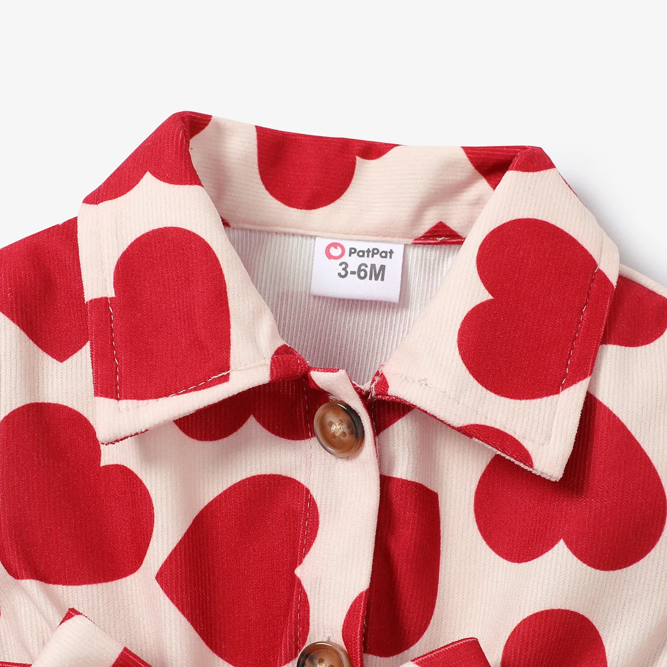 Baby Girl Sweet Multi-layered Heart-shaped Long Sleeve Dress  Red big image 1