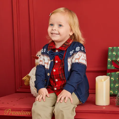 3pcs Baby Boy Christmas Elegant Set with Lapel