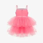 Toddler Girl Sweet 3D Rosette Tulle Dress Pink image 3