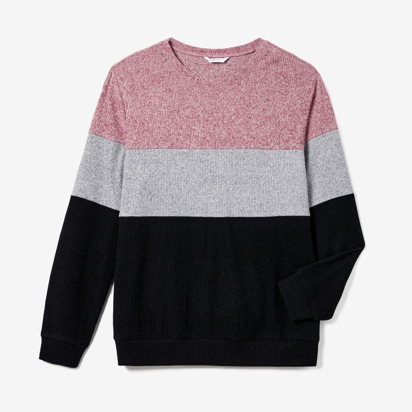 

Family Matching Color-block Long Sleeve Knit Tops and Belted Dresses Sets