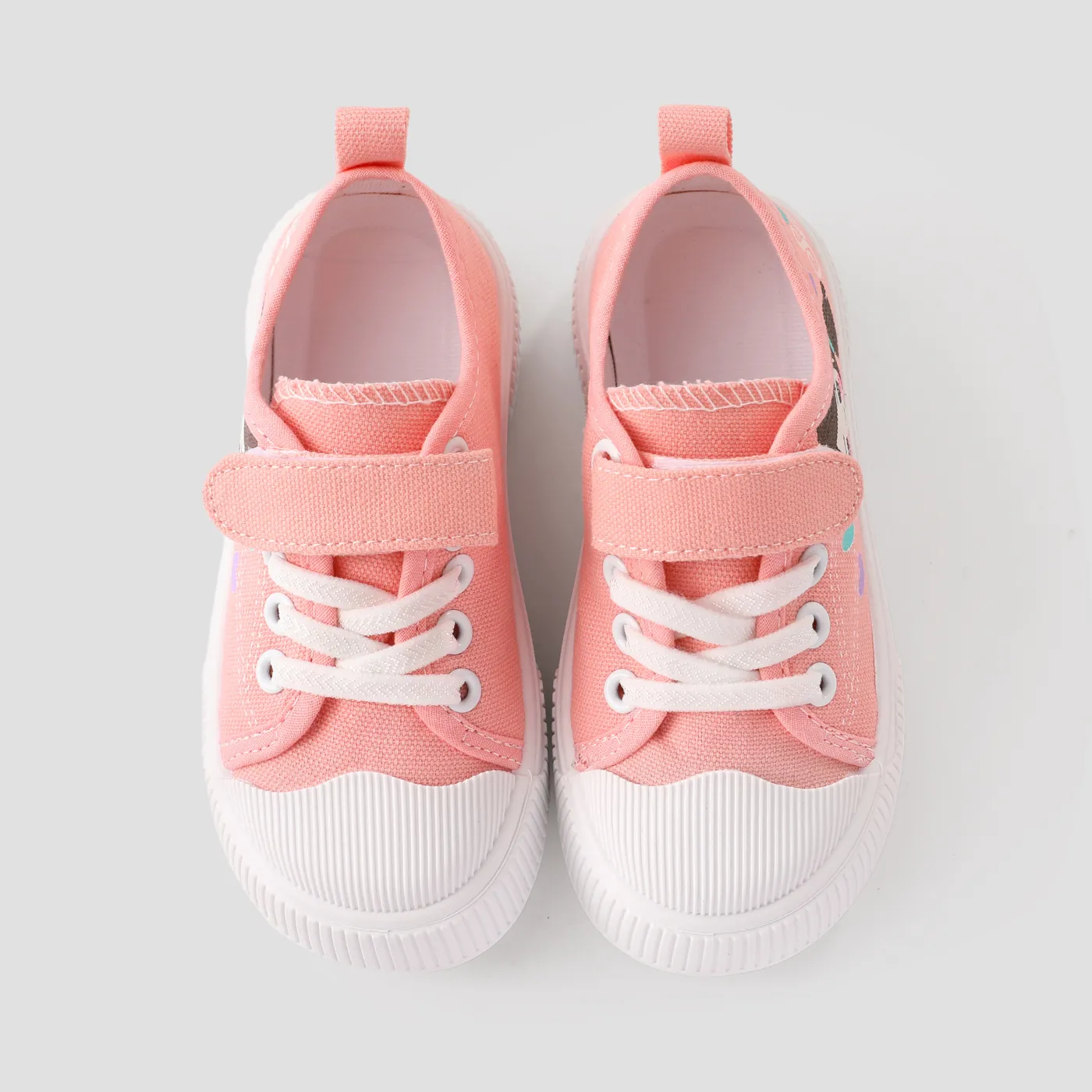 Kid Girls Trendy Graffiti Hand Drawn Pattern Velcro Casual Shoes  image 3