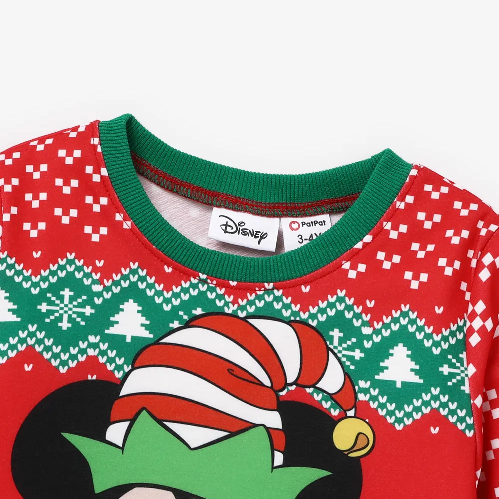 Disney Mickey and Friends Christmas Family Matching Character Print Long-sleeve Tops big image 2