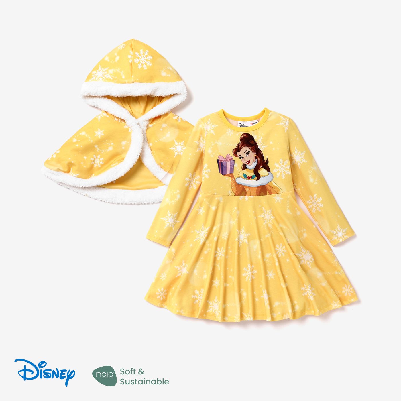 Disney Princess 2件 小童 女 布料拼接 甜美 套裝裙