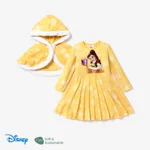 Disney Princess Toddler Girl Naia™ Character Print Long-sleeve Dress and Hooded Allover Snowflake Print Cloak Set Yellow