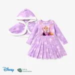 Disney Princess Toddler Girl Naia™ Character Print Long-sleeve Dress and Hooded Allover Snowflake Print Cloak Set Purple