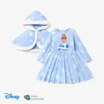 Disney Princess Toddler Girl Naia™ Character Print Long-sleeve Dress and Hooded Allover Snowflake Print Cloak Set Blue