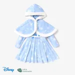 Disney Princess Toddler Girl Naia™ Character Print Long-sleeve Dress and Hooded Allover Snowflake Print Cloak Set  image 2