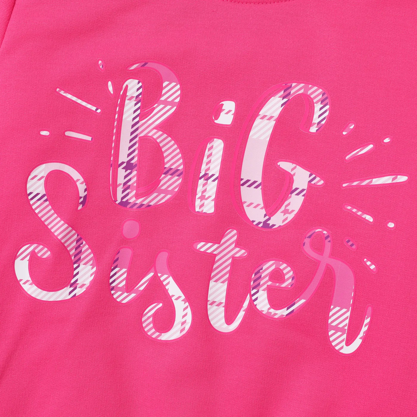 2PCS Kid Girl Avant-garde Letter Top/ Pants Set Hot Pink image 3