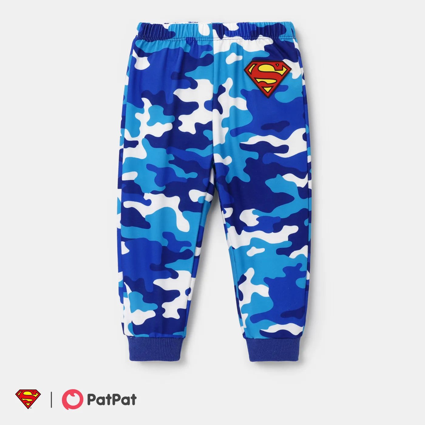 Justice League Toddler Boy Super Heroes Logo Print Camouflage Pant Deep Blue