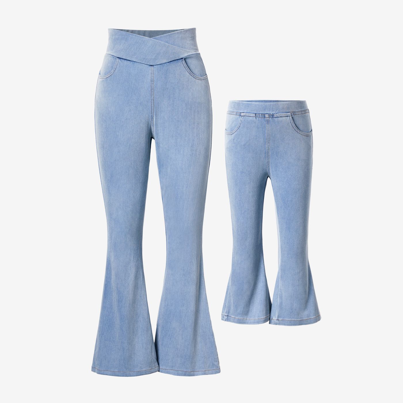Mommy And Me Denim Horn Edge Tight Bottoms