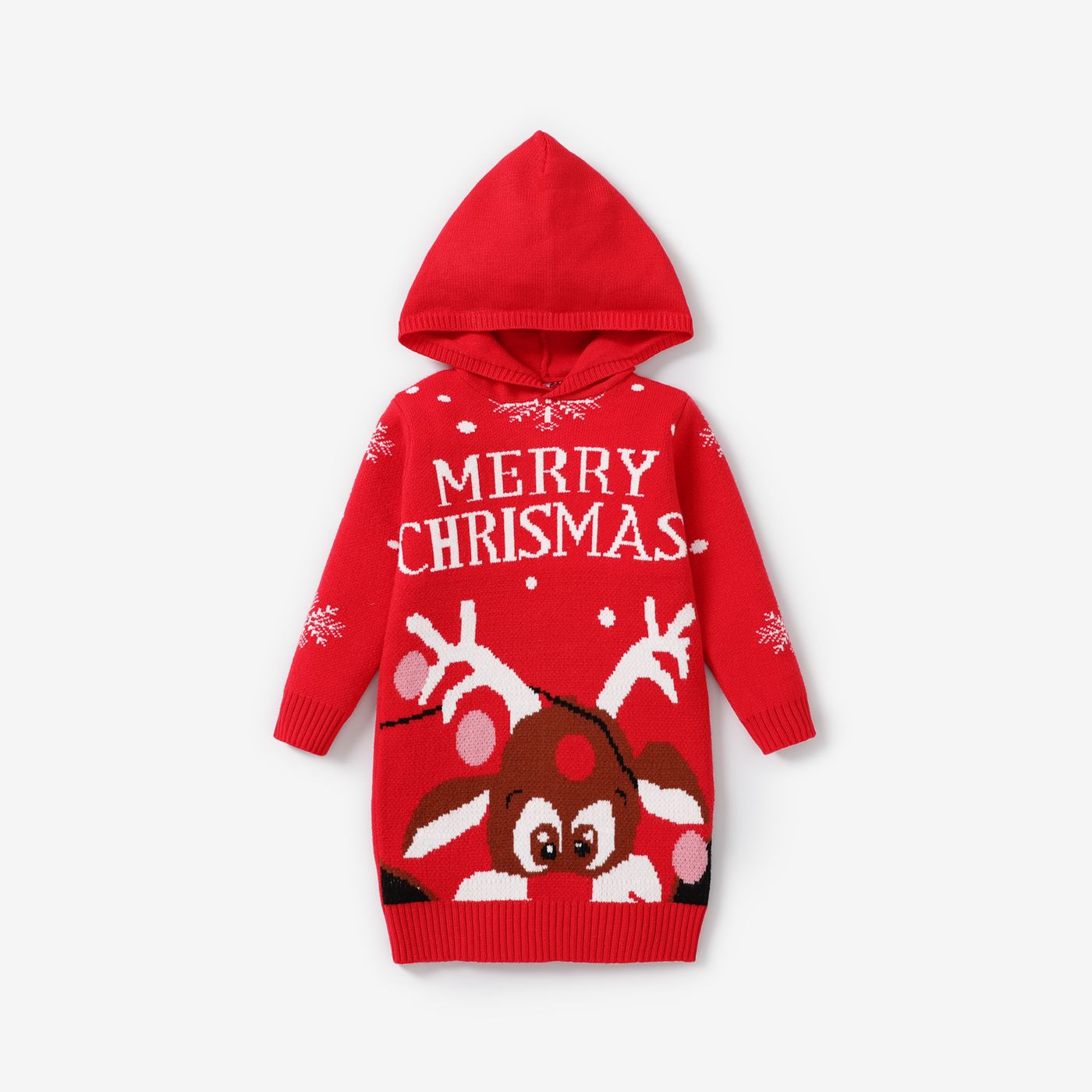 Toddler Girl Christmas Hooded Sweater Dress