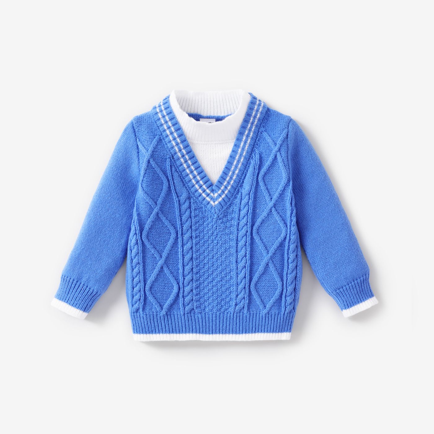 Toddler Boy Solid Color Avant-Garde Faux-Layered Pull / Top