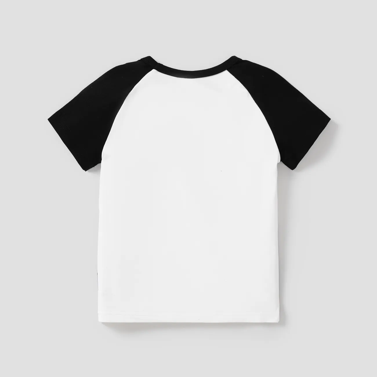 小童 男 布料拼接 童趣 短袖 T恤 黑色 big image 1