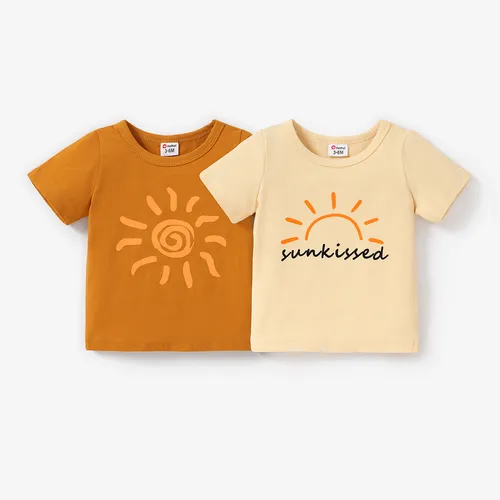 Baby Boy/Girl 95% Cotton Sun Print Short-sleeve Tee