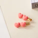 2-pack Adult/kids/toddler/baby Pink heart-shaped bangs, broken hair clips Dark Pink