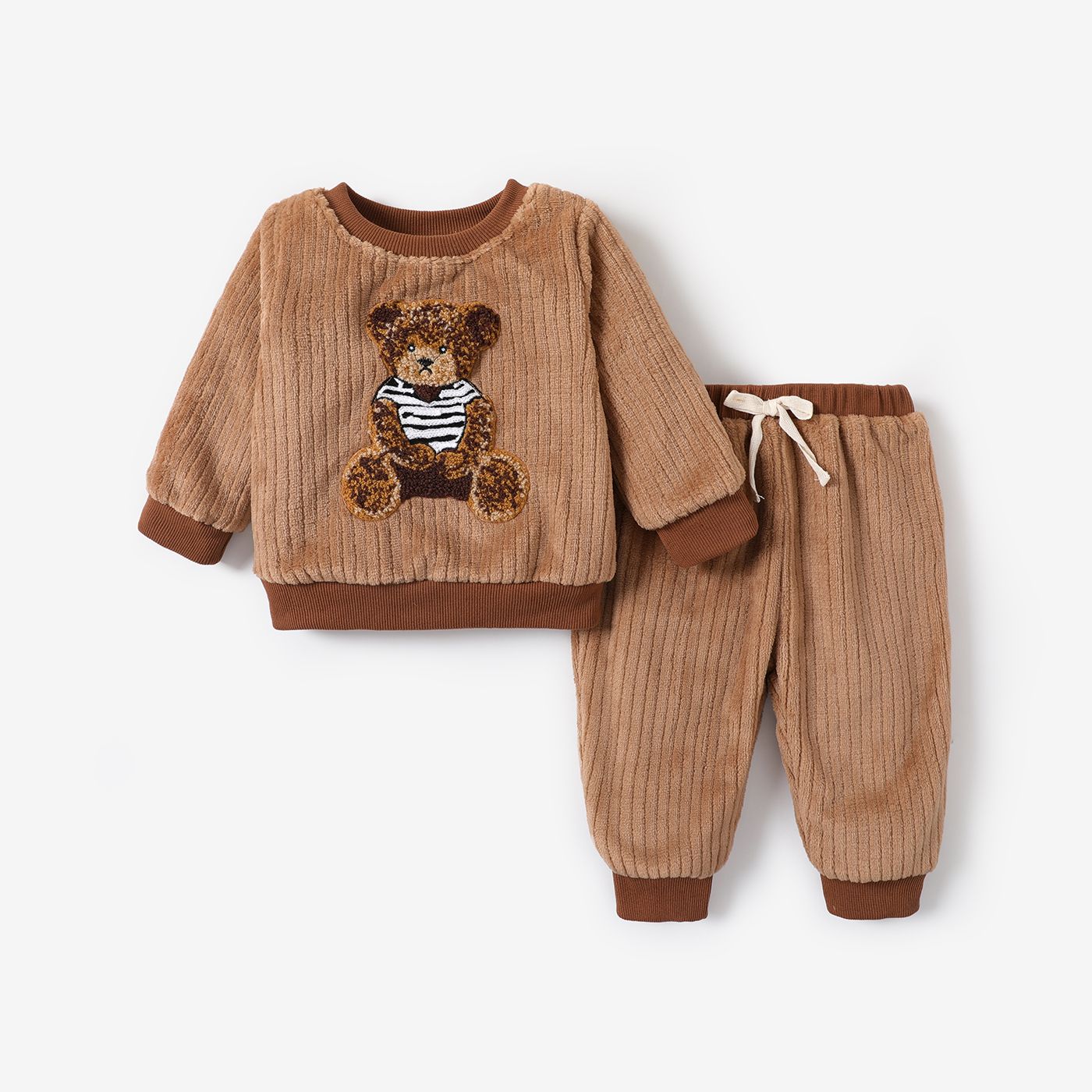 2PCS Baby Boy Childlike Animal Bear Pattern Set