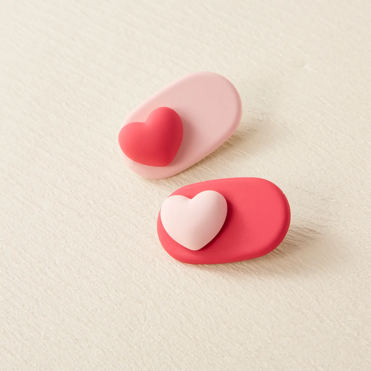 2-pack Adult/kids/toddler/baby Pink heart-shaped bangs, broken hair clips Pink image 3