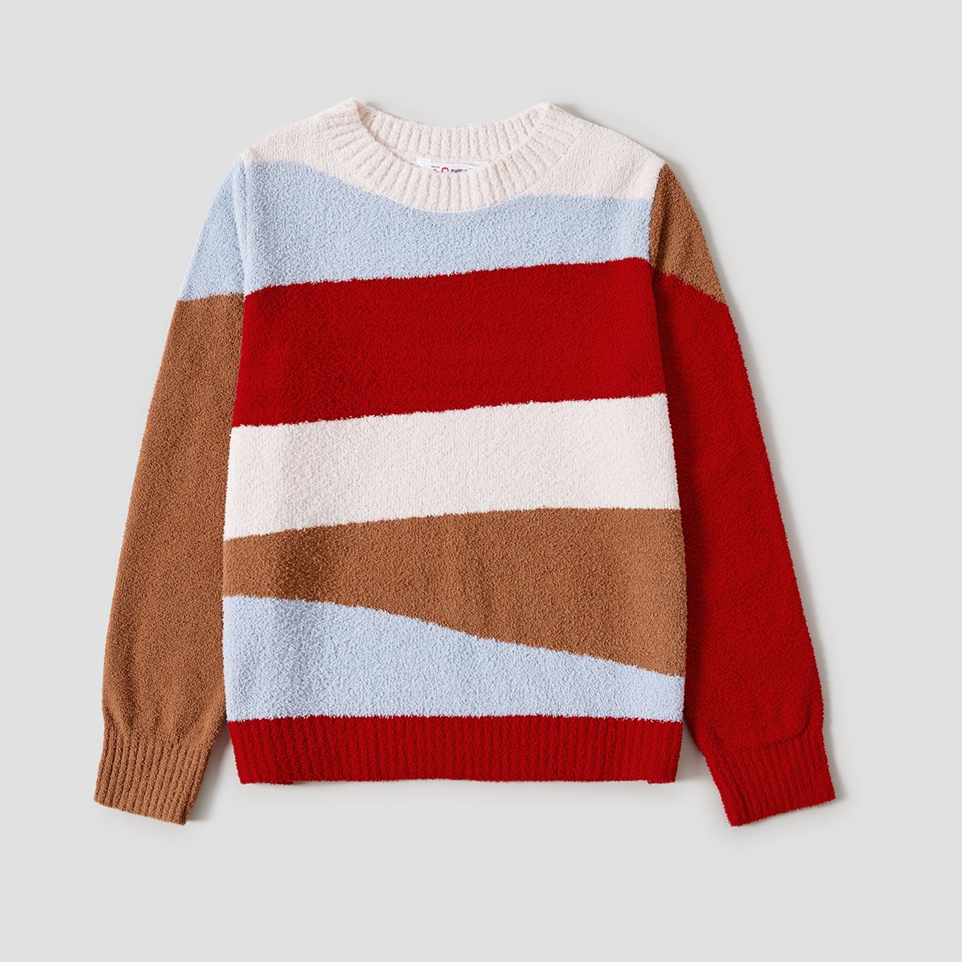 

Mommy and Me Color-block Long-sleeve Toweling Knit Sweaters Tops