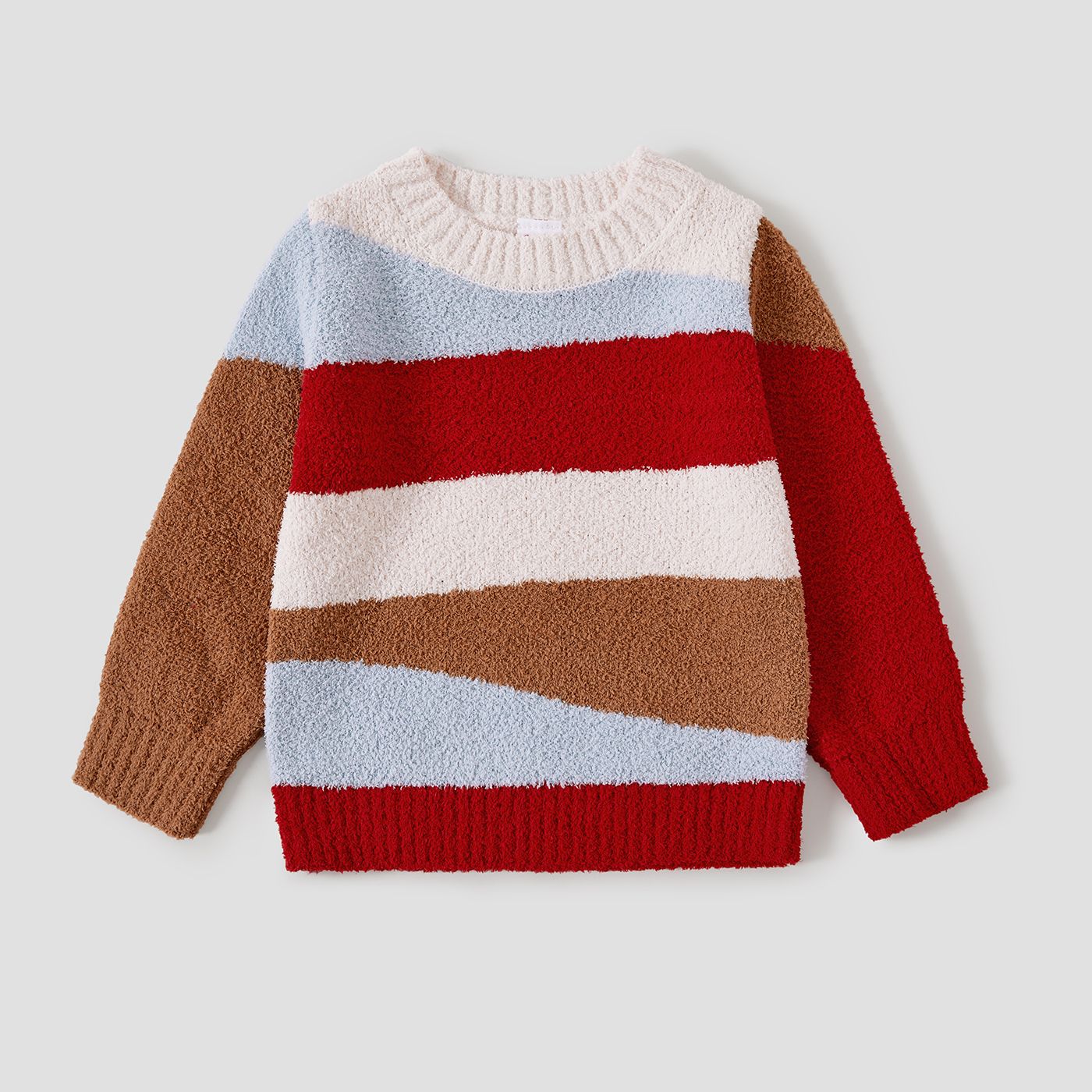 

Mommy and Me Color-block Long-sleeve Toweling Knit Sweaters Tops