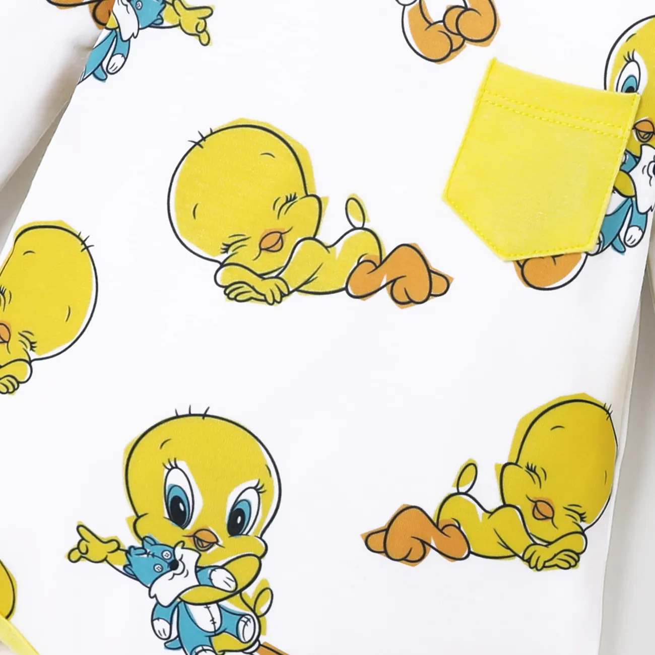 Looney Tunes Pascua 2 unidades Bebé Unisex Botón Infantil Manga larga Conjuntos de bebé Amarillo big image 1
