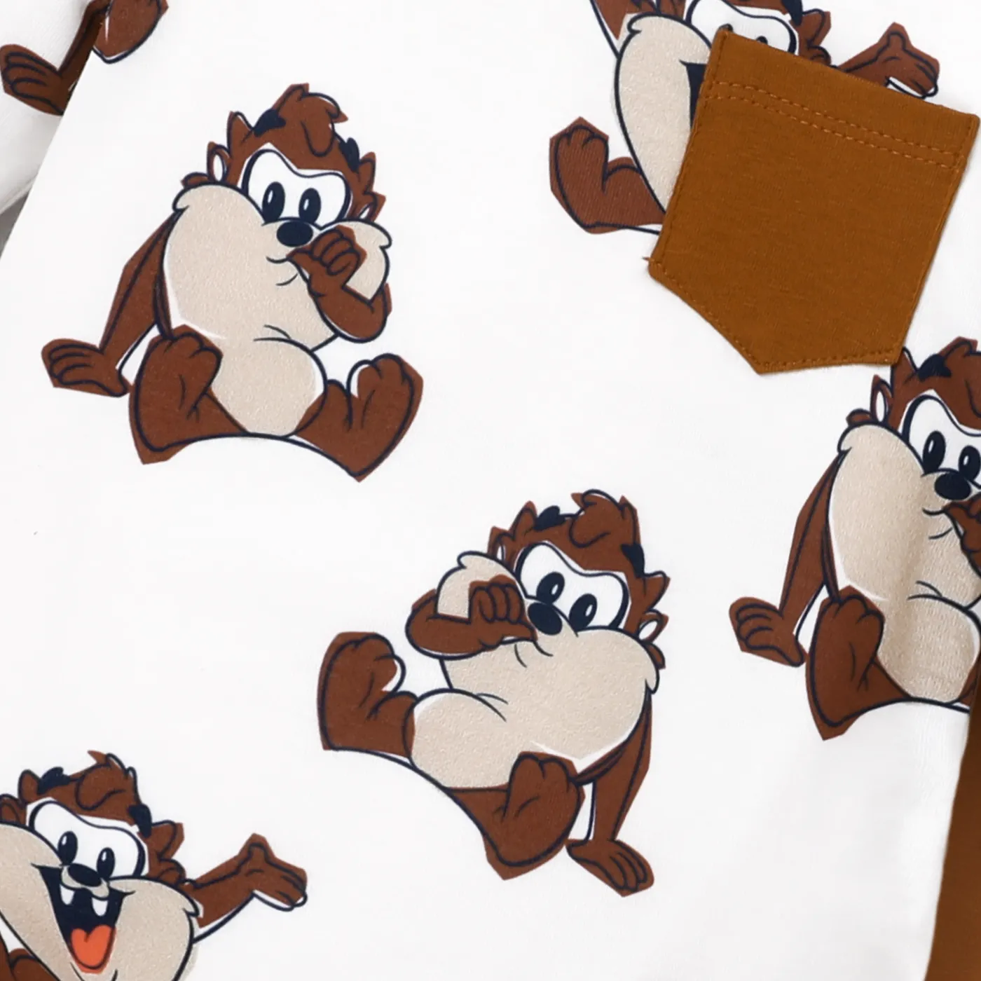 Looney Tunes Baby Boy/Girl Character Print Long-sleeve Bodysuit and Pant Sets Brown image 3