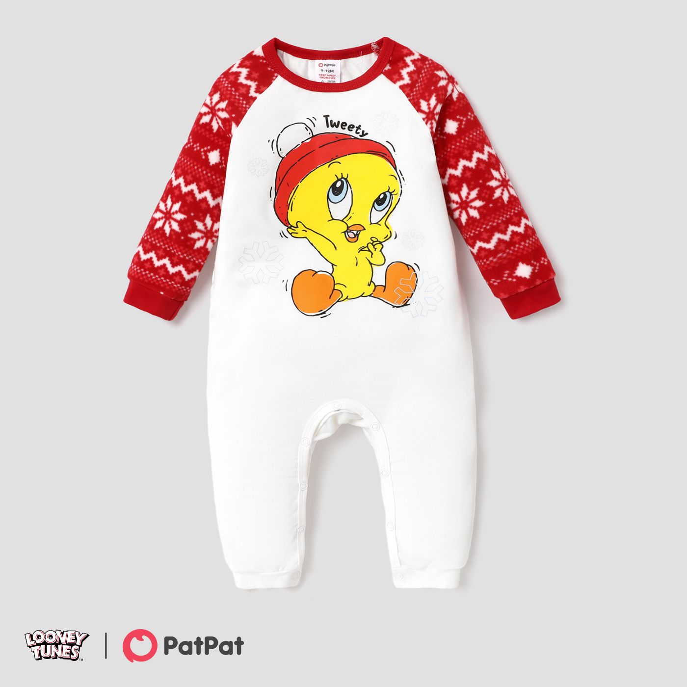 

Looney Tunes Christmas Baby Boy/Girl Character Print Long Sleeve Jumpsuit