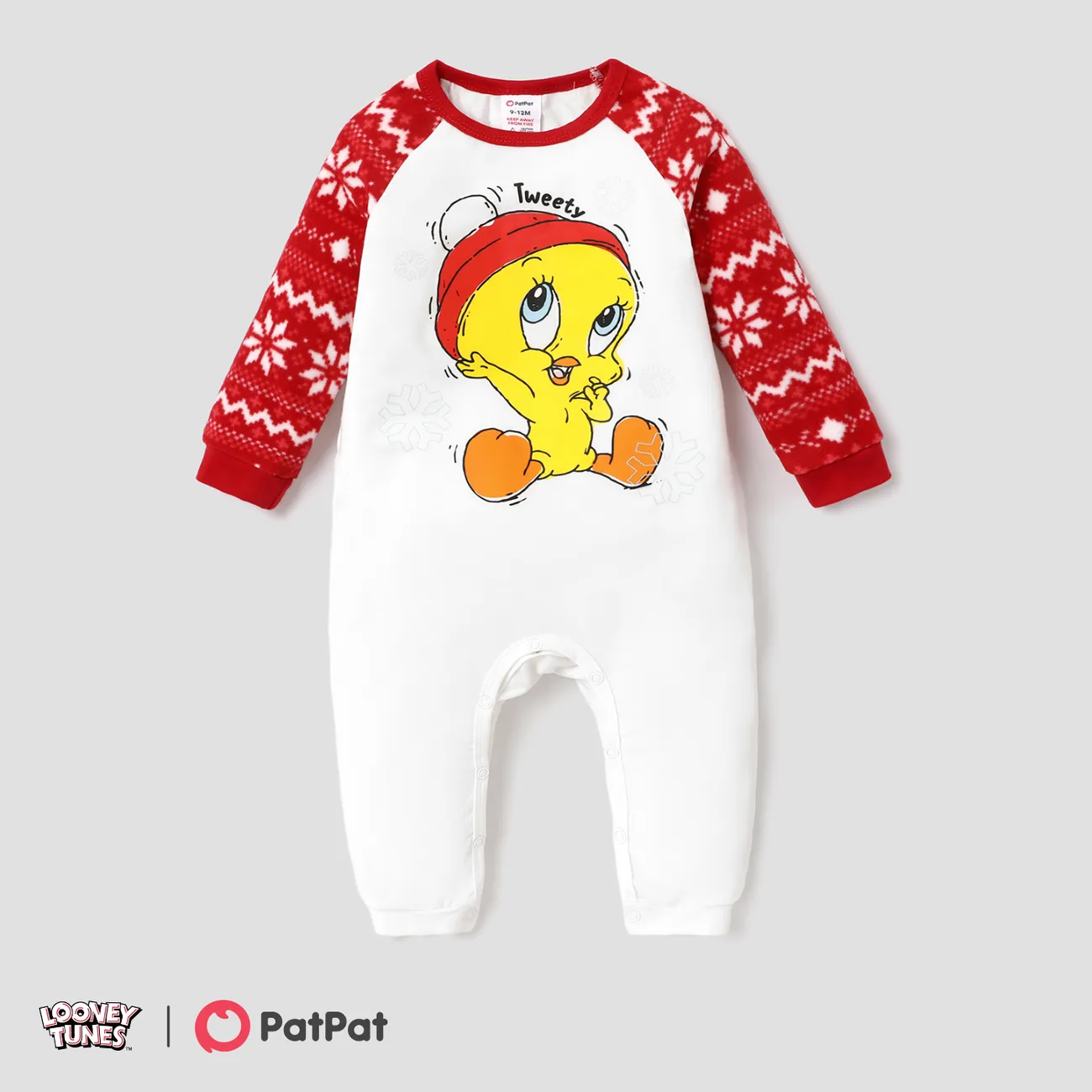 Looney Tunes Christmas Baby Boy/Girl Character Print Long Sleeve Jumpsuit   big image 1