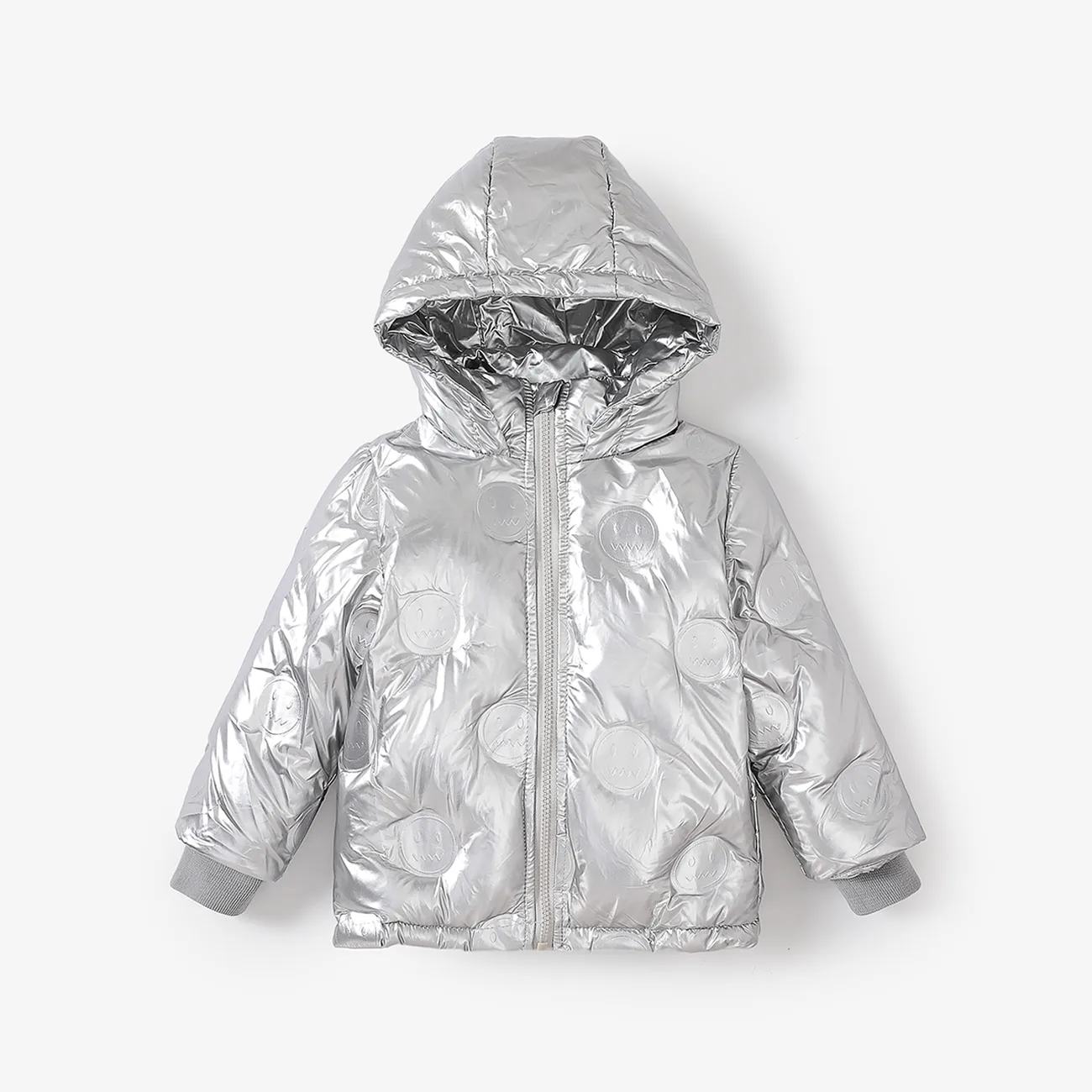  Niño / niña abrigo con capucha infantil Plata big image 1