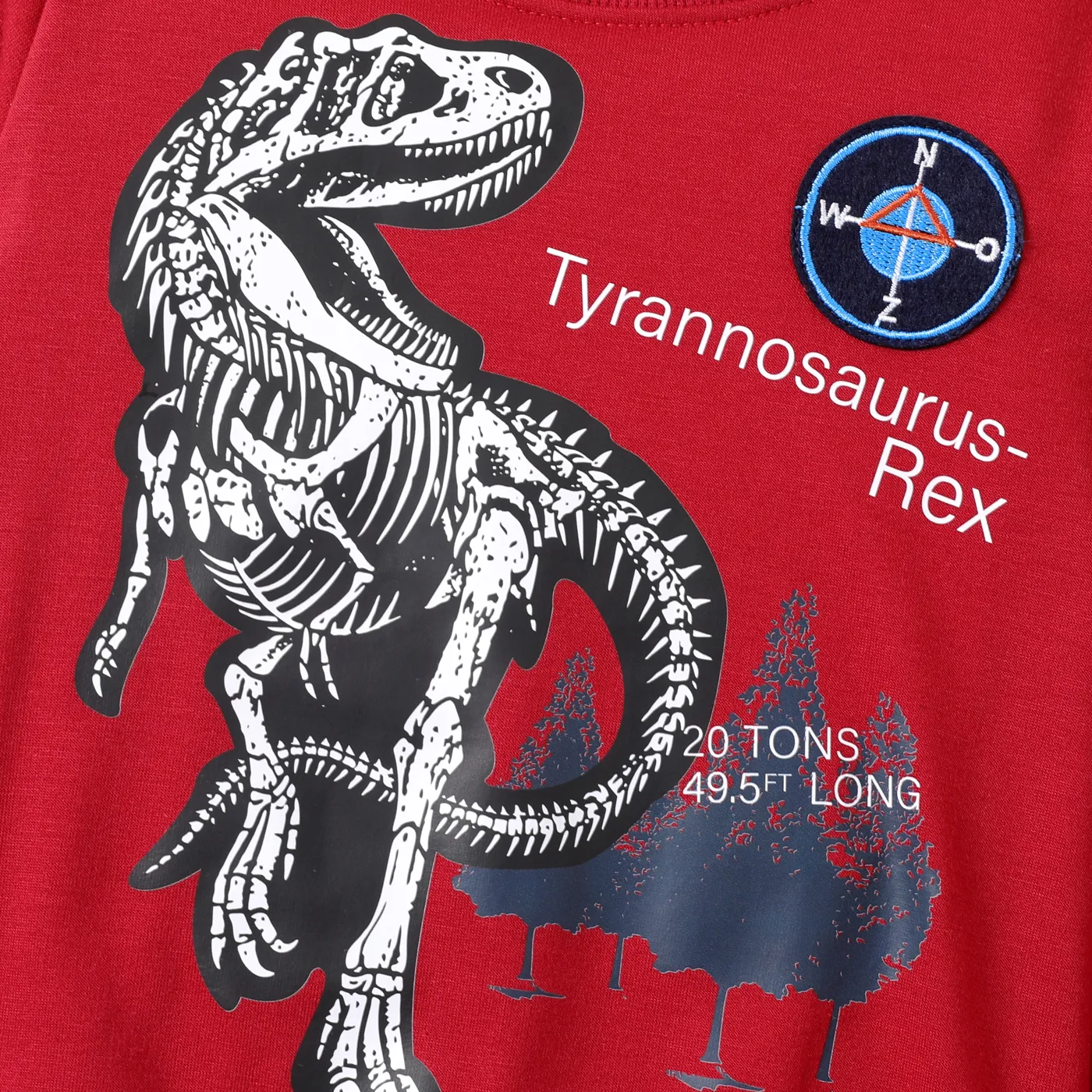 2pcs Toddler Boy Dinosaur Pattern Red Set  image 4