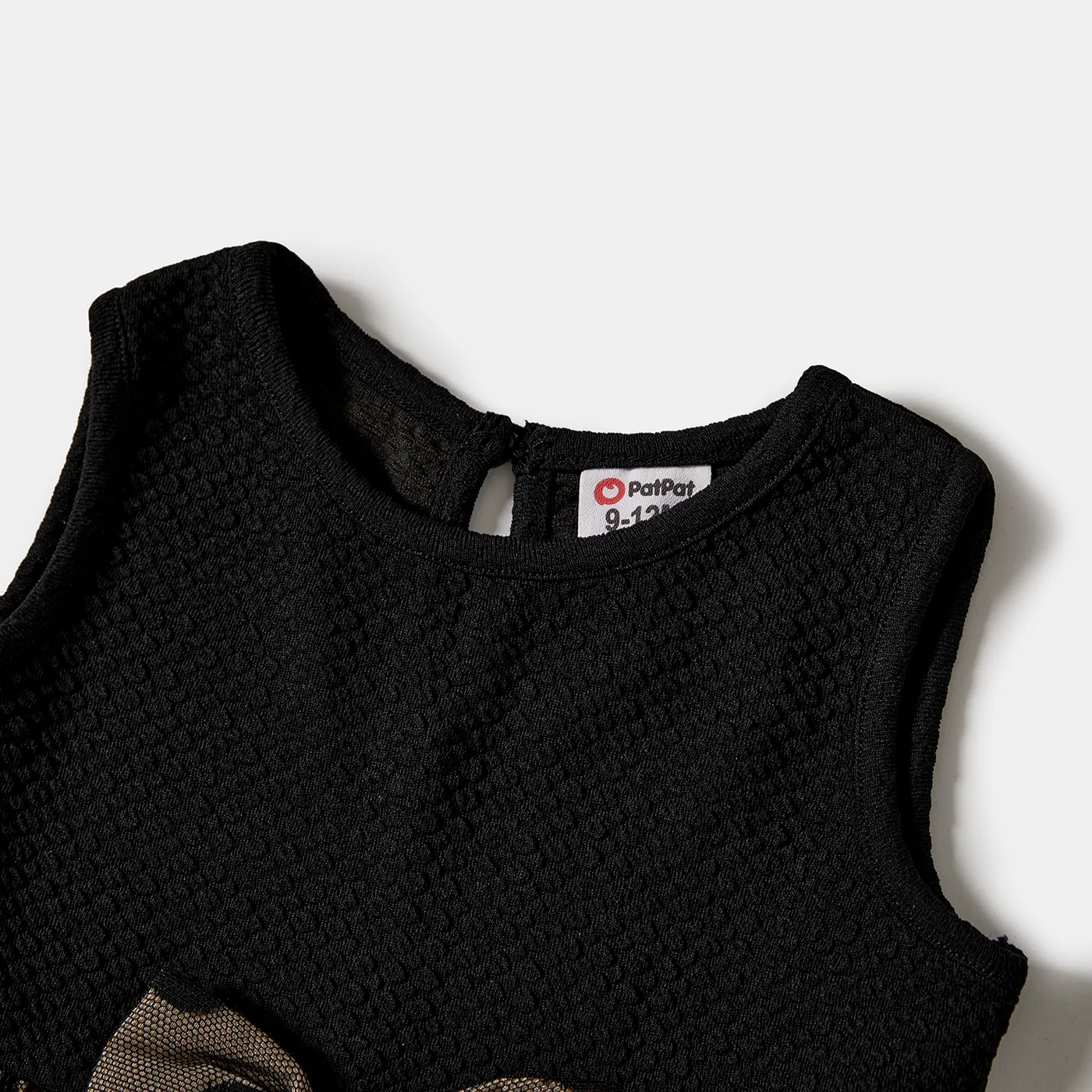 Family Matching Color-block Long-sleeve Tops and Polka dots Mesh Dresses Sets  image 3